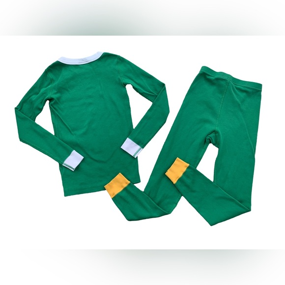 Hanna Andersson size 130, 8, Elf Holiday Long John Pajamas - Picture 2 of 5